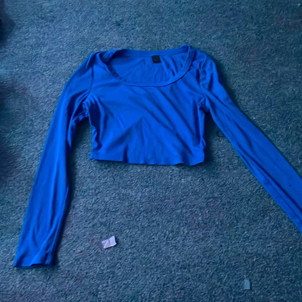Blue crop top
